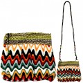 180427- 6 COLORS-6 PIECE CHEVRON SINGLE SHOULDER / LONG STRAP SMALL MESSENGER HANDBAG (6 COLORS)